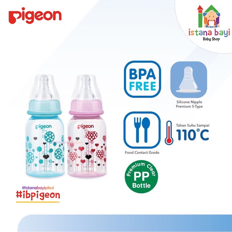 Pigeon Botol Susu PP Clear 120 ml - Pigeon botol susu bayi