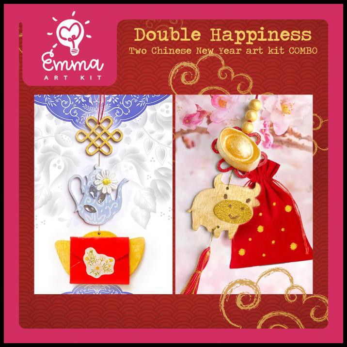 

Promo Double Happiness Chinese New Year Art Kit Combo! Diy Hong Bao / Angpao