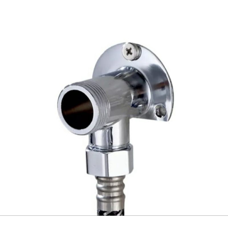 Tee wall shower hand shower kamar mandi STAINLESS 1/2in - bracket sambungan T tiang pipa wall shower tanpa bobok Tembok nepel fitting instalasi luar shower tembok stenlis 1/2