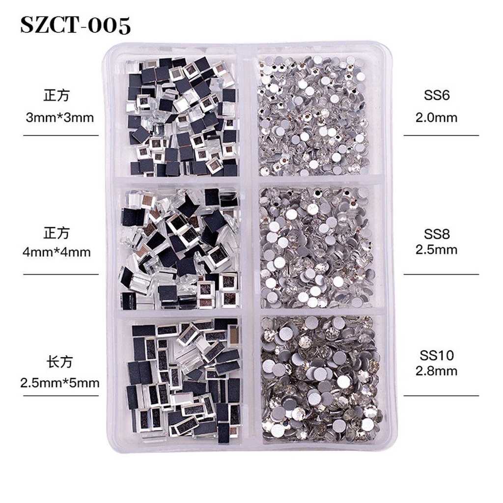 MXBEAUTY Nail Art Rhinestones Warna-Warni Cermin Aksesoris Permata Batu Flatback Manik-Manik AB Kristal Manicure Charms