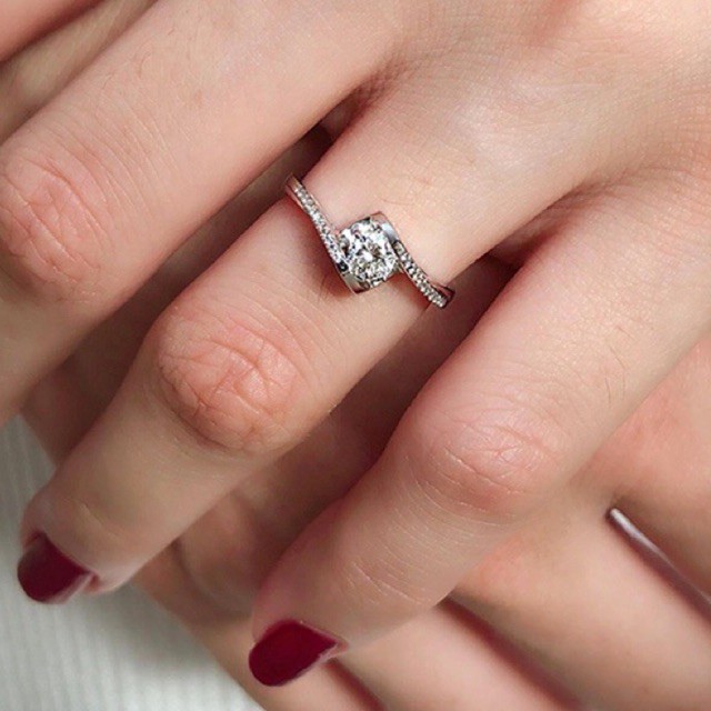 Cincin Pria Wanita Perak Couple Ring Pertunangan Pernikahan Berlian Cubic Zirconia