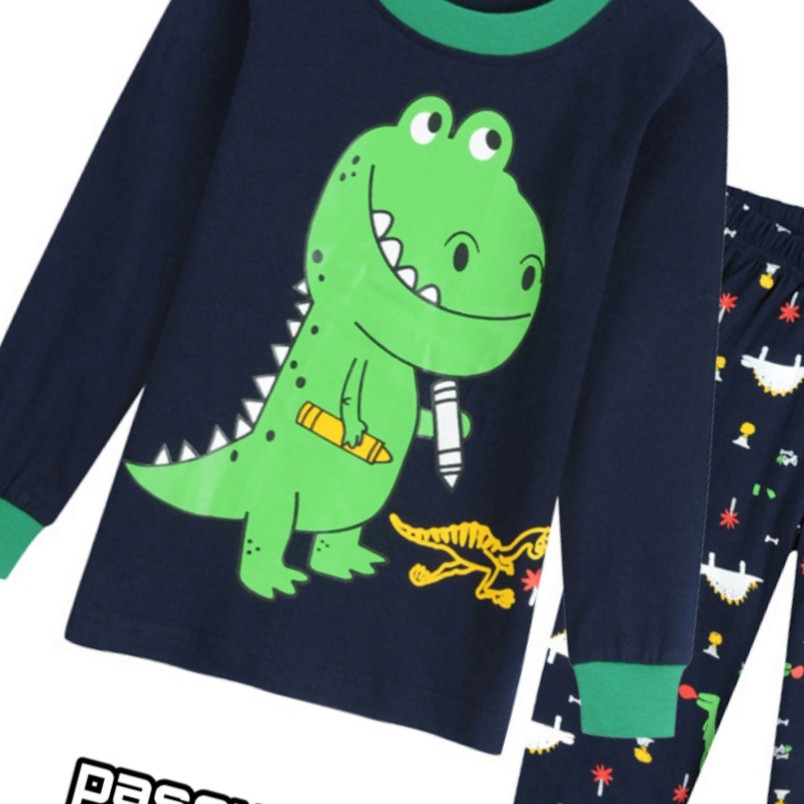 LittleAaron PASSWORD DINO DRAWING Setelan piyama 1 - 7 Tahun Baju Anak Berkualitas