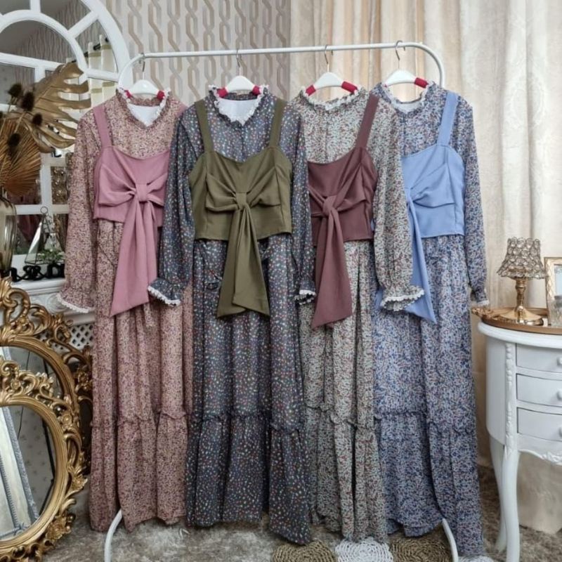 Gamis Meijiwang Pita Maxi korea Vest Ceruty Bkk Burklat 941 Renda Import