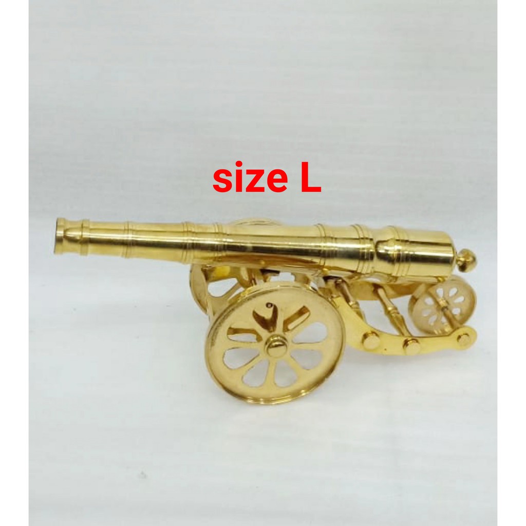 hiasan miniatur meriam kuningan size L