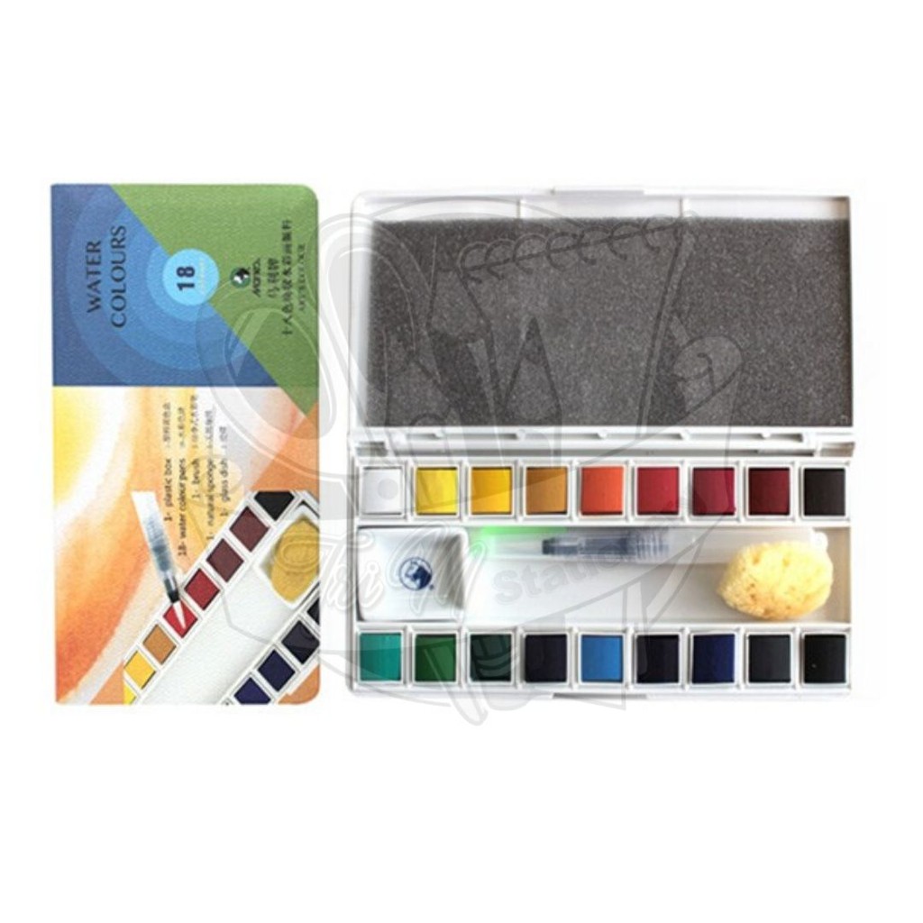 

Maries Solid Watercolor Pocket Box Set 18 / Cat Air Padat 18 Warna Set
