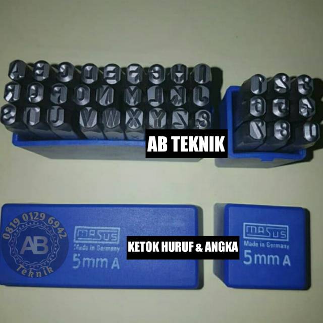 alat ketok huruf dan angka 5 Mm masus Germany Huruf dan Angka Ketok Stamp Punch Letter Set