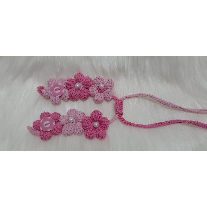 Strap masker rajut kombinasi warna/kalung masker bunga