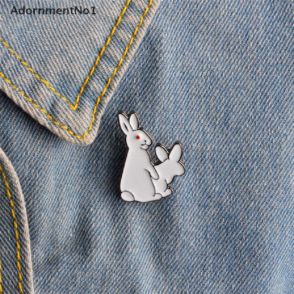 (AdornmentNo1) Bros / Pin Motif Kartun Kelinci Putih / Evil Untuk Aksesoris Pakaian / Jeans Wanita