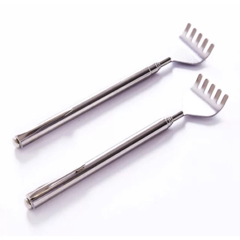 Garuk Punggung Gatal Bahan Besi Stainless Alat Penggarut Punggung Portable Mini Simpan Tarik
