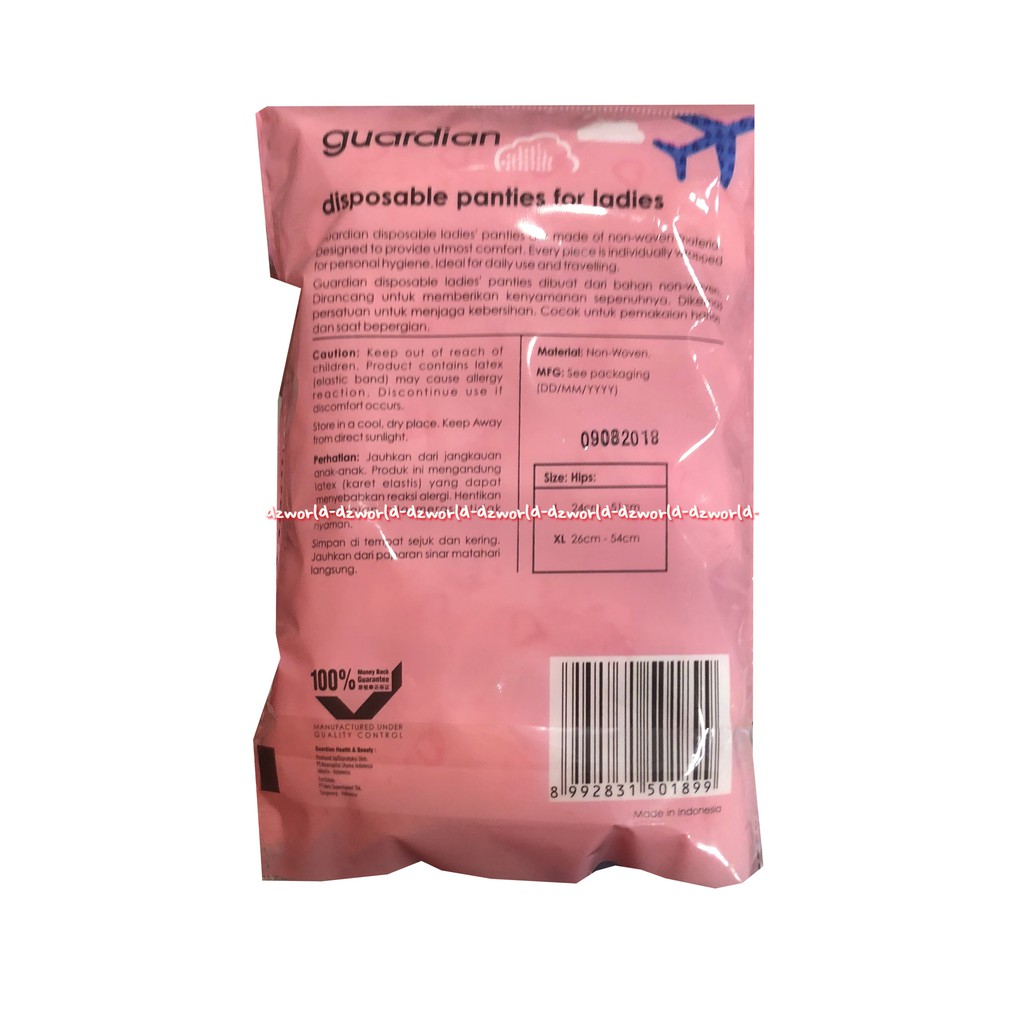 Guardian Disposable Panties For Ladies L Celana Dalam Sekali Pakai Guardian Dispo Sabel CD Underwear Under Wear