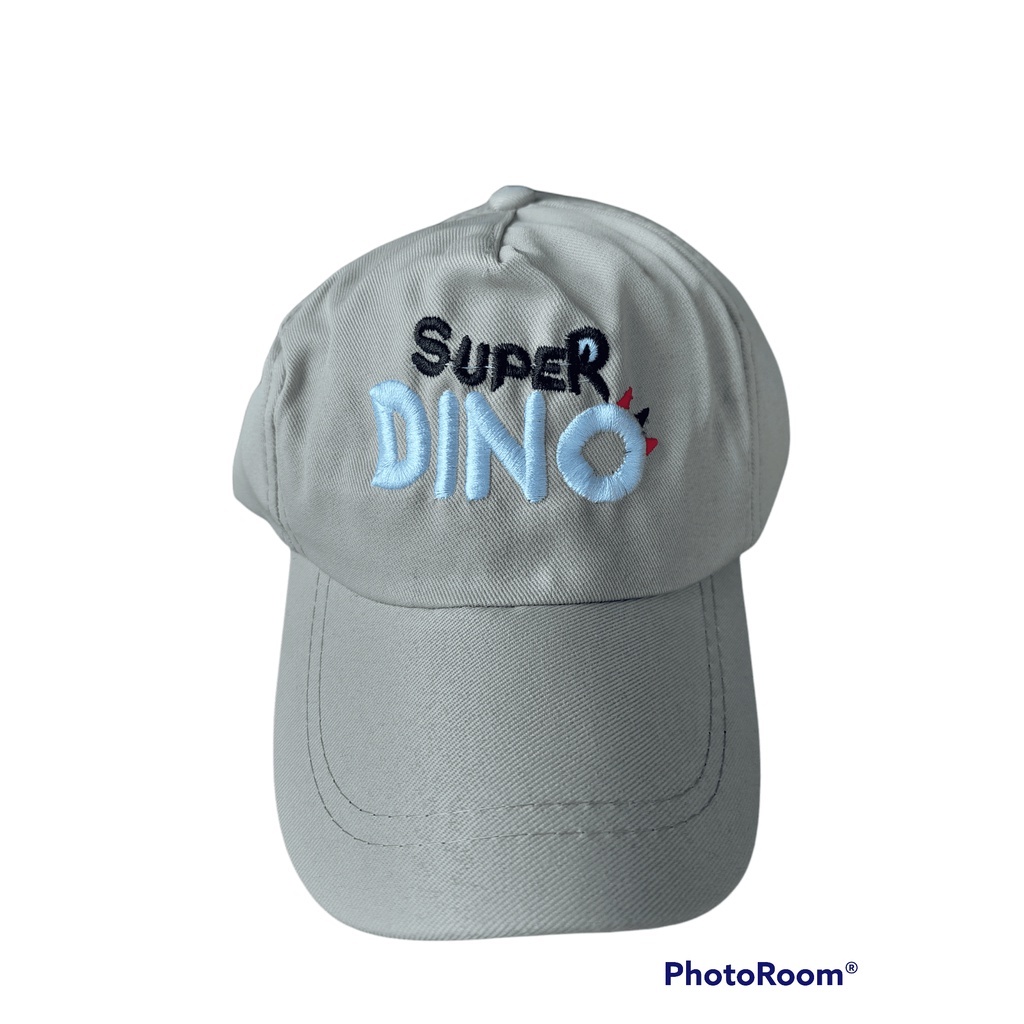 TOPI BASEBALL ANAK LUCKY GIRAFFE / JUST DO IT / SUPER DINO / SUNNY DAY USIA 2-10 TAHUN LAKI PEREMPUAN-TOPI SUPERDINO KREM