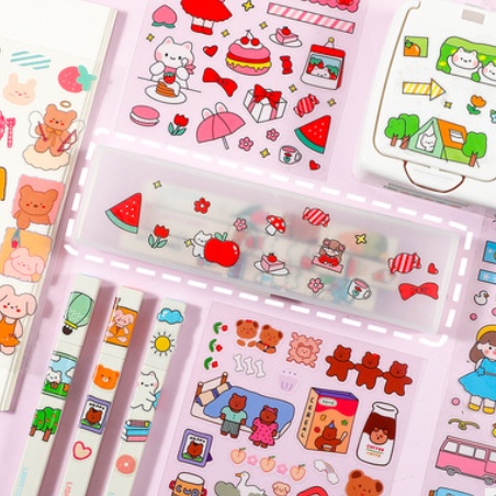 [ORGM] Aneka Sticker Motif Lucu |Sticker Dekorasi| Sticker Jurnal Panjang dan Deco Sticker SET