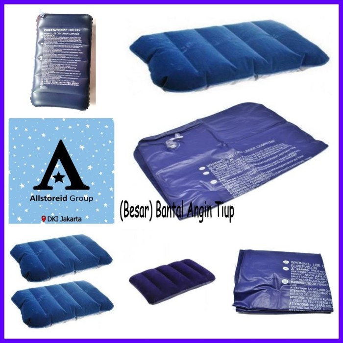 kepala-bantal- (besar) bantal angin kepala 45x30cm / bantal angin tiup / bantal angin - hijau