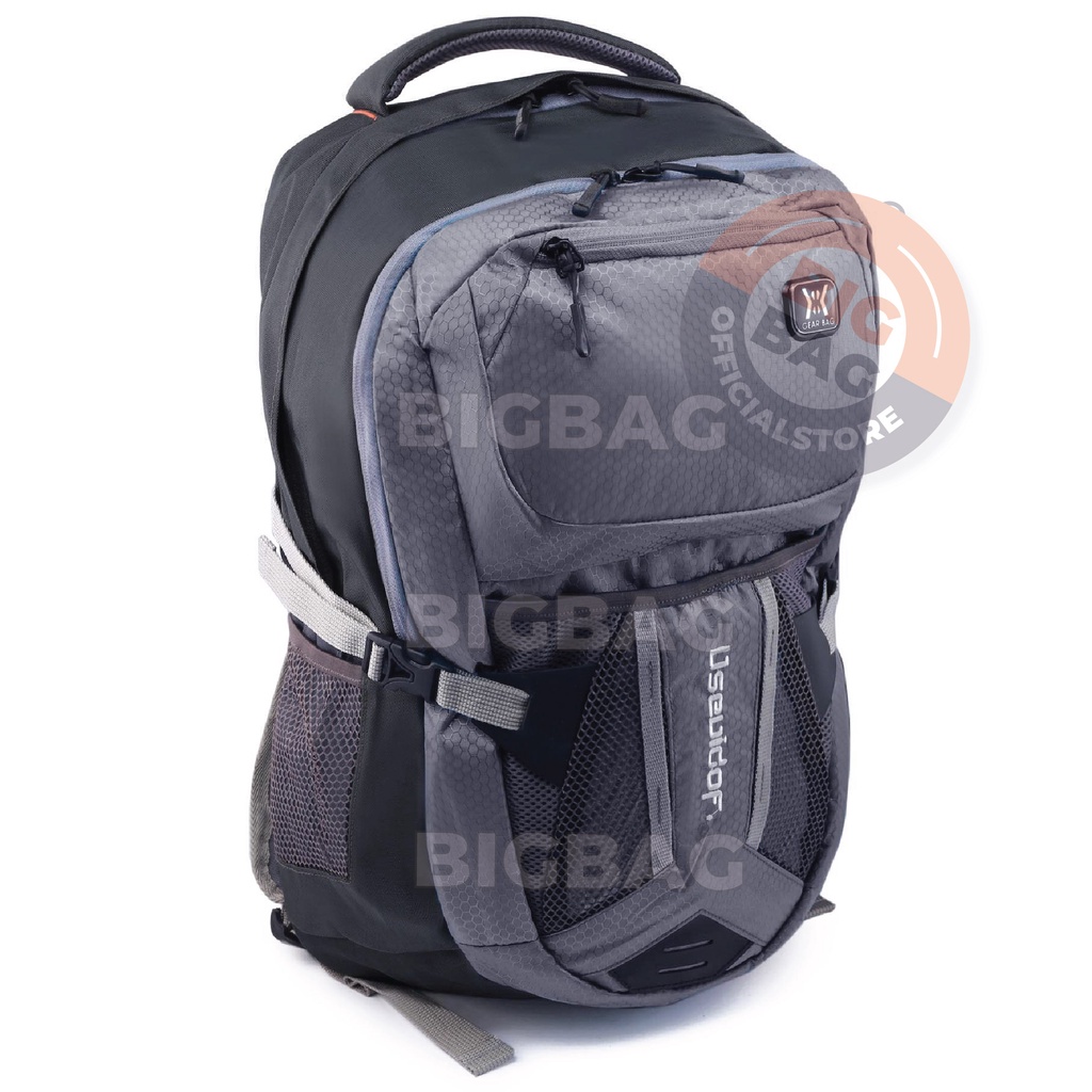 RTM - Tas Ransel Outdoor Pria Gear Bag 13153 - USEVIDOF Laptop Backpack + FREE Raincover Promo Diskon Murah Tas Laptop Kerja Kantor Kuliah Anti Air Fashion Pria Outdoor Termurah Terlaris Best Seller