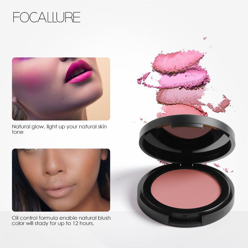 DOMMO - D8143 Focallure Single Blush On FA25 Natural Blush on Sweet Face Cheek Make Up Powder-Blushed