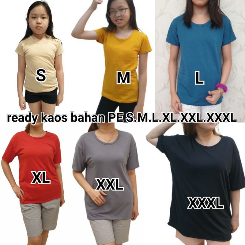 kaos oblong PE tgn pendek S.M.L.XL.XXL.XXXL.murah meriah