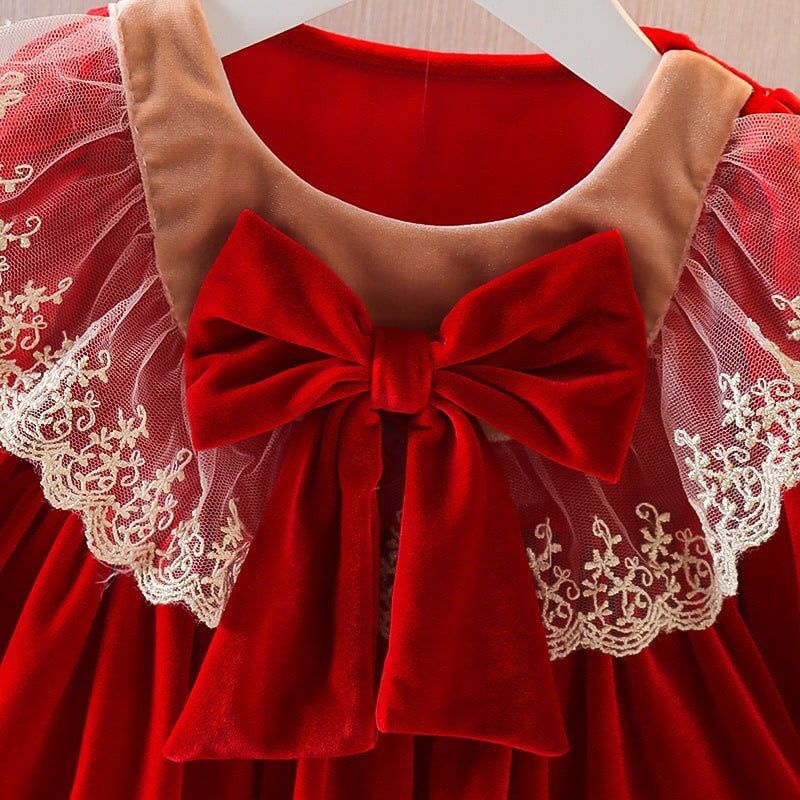 DRESS ANAK BAYI LUXURI RENDA IMPORT, DRESS ANAK BAYI BLUDRU MIX FURING BRUKAT-3