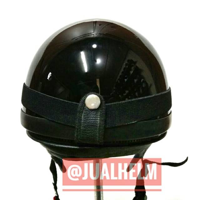 Helm Chips/Helm Vintage Black Glossy Dengan Kacamata Goggle