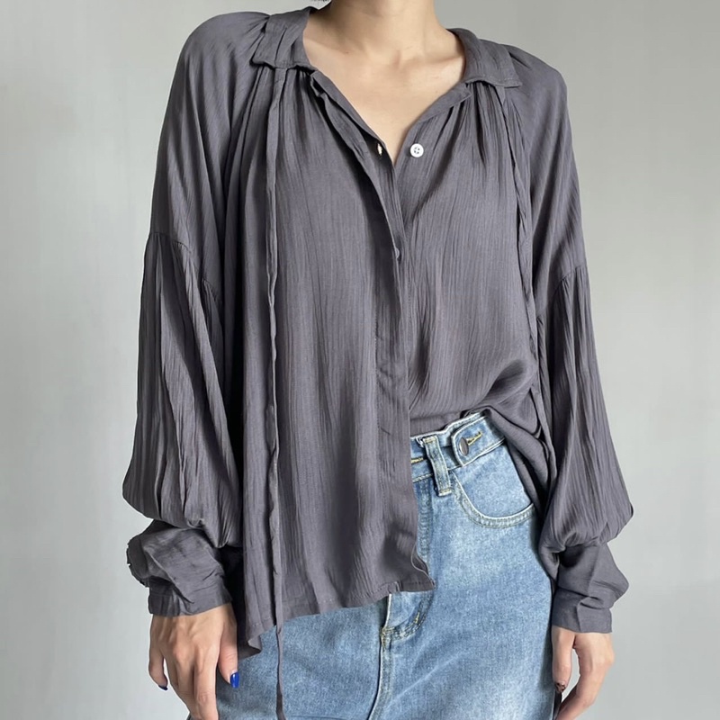 Kemeja Wanita Original Cewek Flanel Kekinian Pocket Hits Y0S6 Kotak Linen Jumbo Jaman Sekarang Lenga