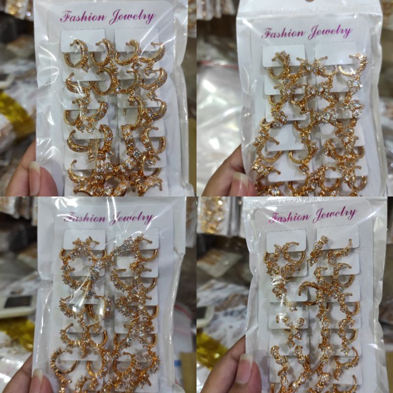 anting jepit dewasa 12 pasang/paket usaha perhiasan xuping