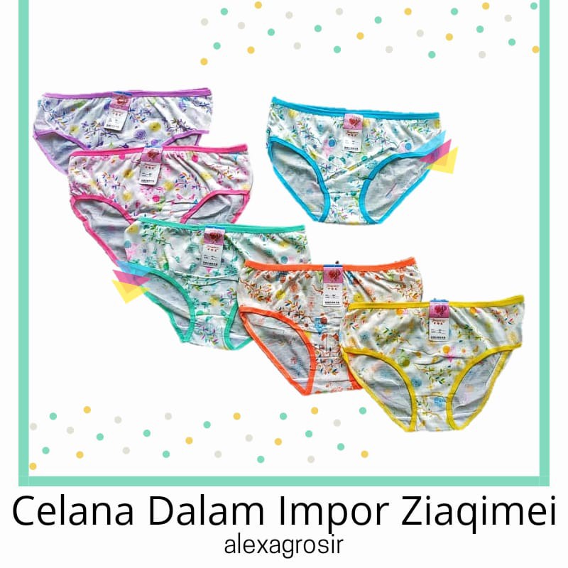 Undies Celana Dalam Wanita Motif Ukuran ampe extra jumbo size L ,XL,3L Merk Ziaqimei