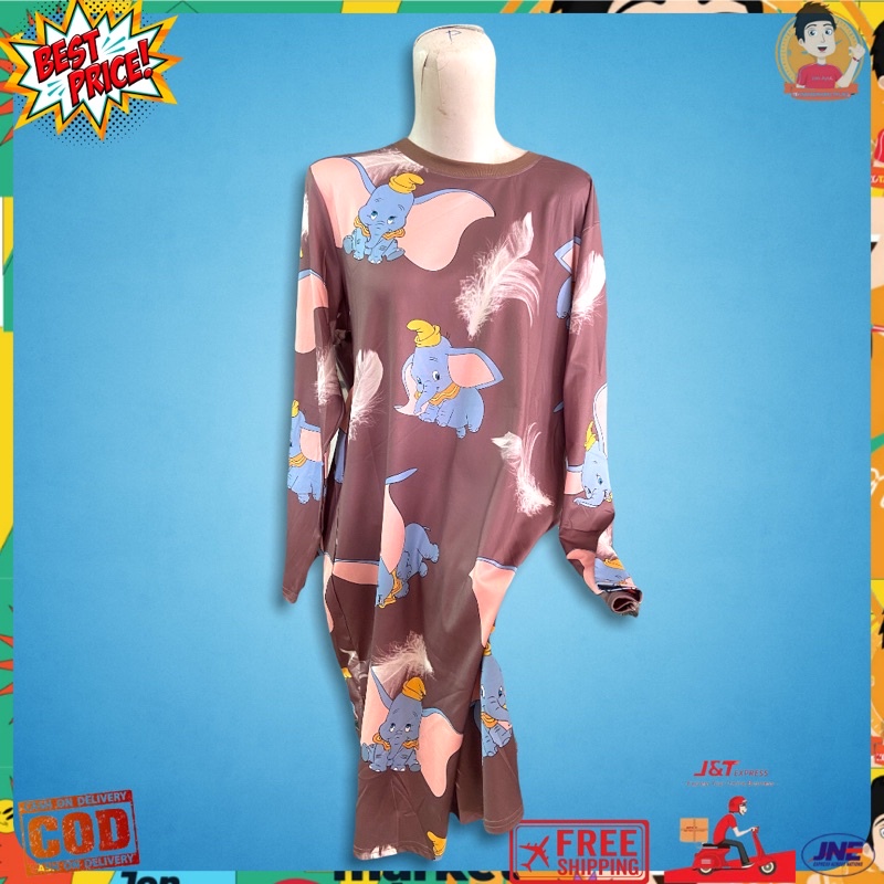 TUNIK HIJAU MOTIF GAJAH BAHAN SIFON PREMIUM