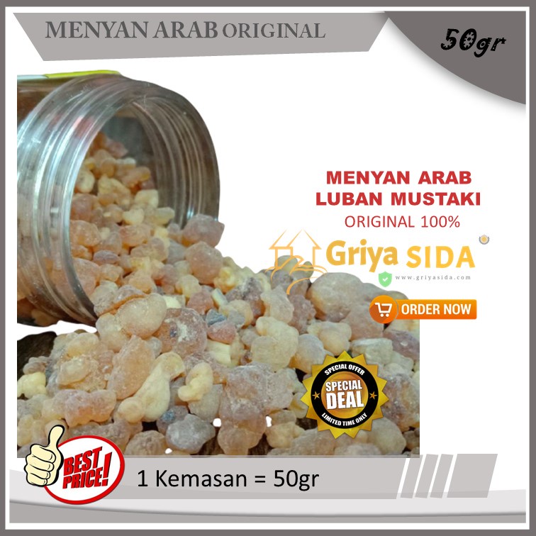 Menyan arab kemenyan 50gr luban dakar mustaki 50 gram Dupa bukhur kemenyan arab original super PROMO