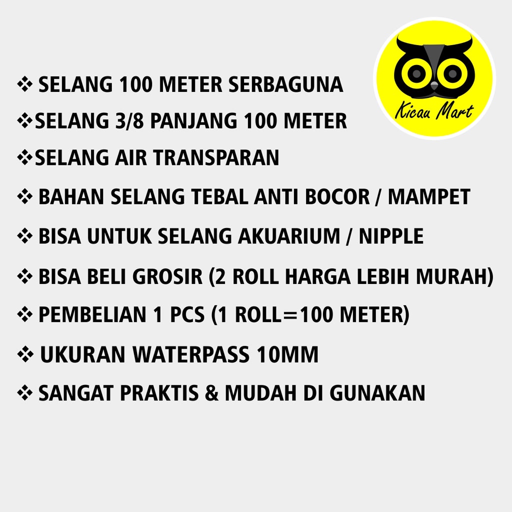 Selang Nipple Puyuh Ayam Kelinci Selang Nipel Nipple Niple Nepel Selang Air Minum Kelinci Selang Air Bening 3/8 Transparan Alat Siram Aquarium Waterpass Bangunan Pvc Hose 3 Per Delapan Tempat Minuman Ternak Burung Puyuh