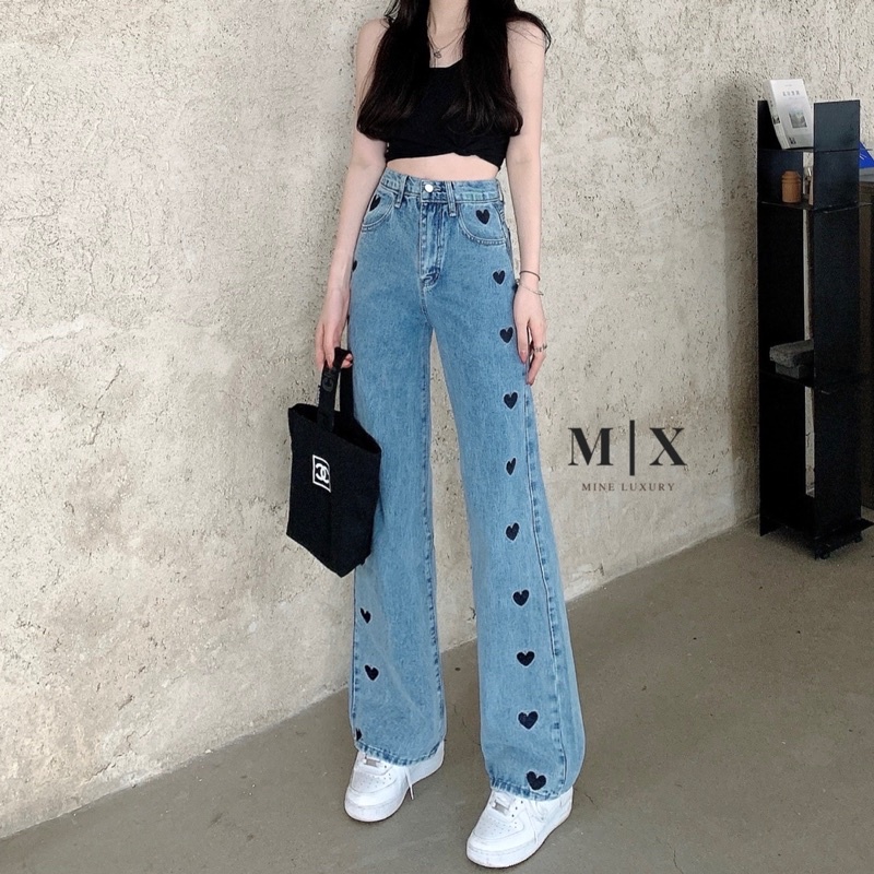 JEANS IMPORT HIGHWAIST PANTS CELANA DENIM BAGGY LOOSE HW CULLOTE KULOT WANITA CEWEK MX818