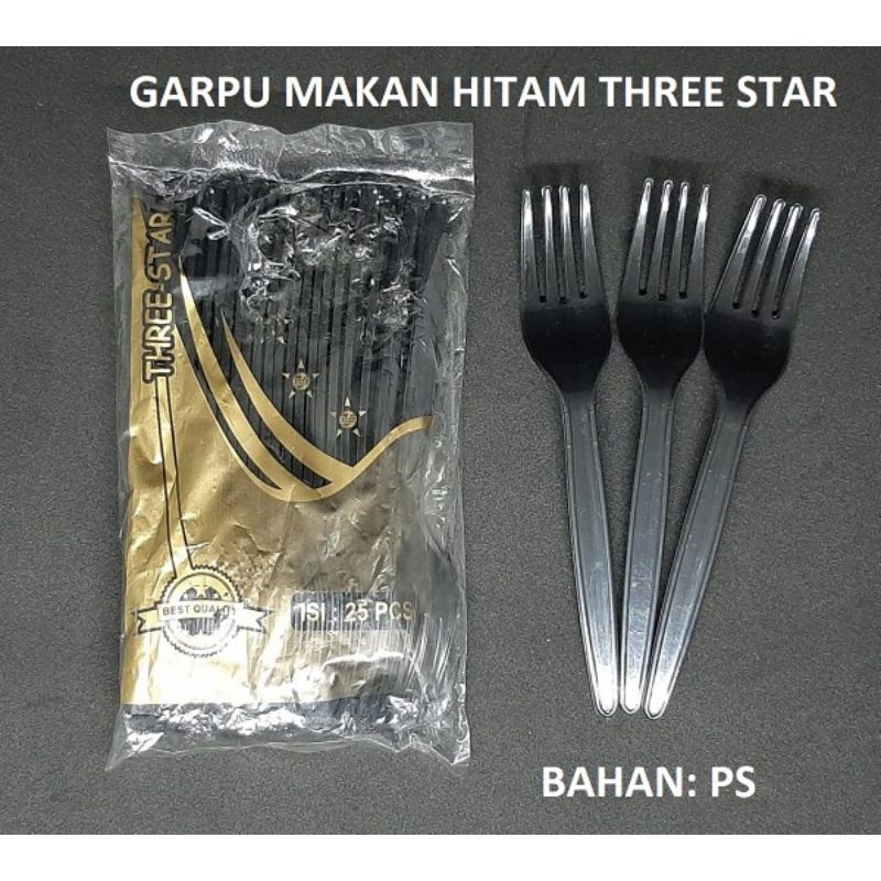 Jual Garpu Makan Hitam 3 Star 25 Pc Shopee Indonesia