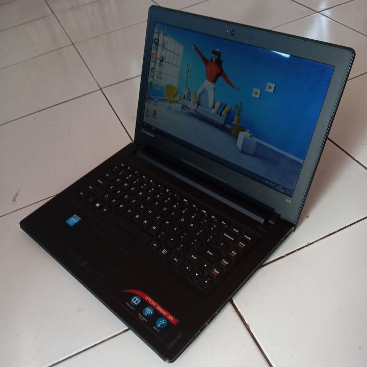 Lenovo Ideapad 300-14IBR Hitam slim tipis Laptop bekas second murah hdd 500gb intel webcam zoom-1