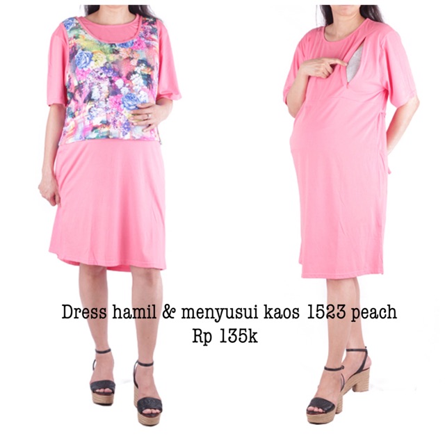 Baju kaos dres hamil 1523 peach