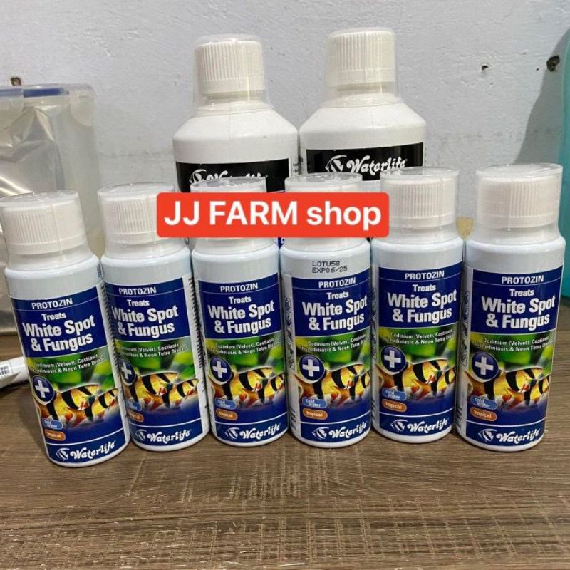 OBAT IKAN PROTOZIN WATERLIFE 30ml 100ml 250ml 500ml ready semua obat ikan ampuh Velvet fungus gatal2