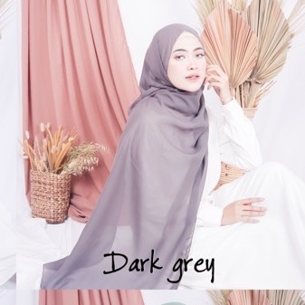 Bella Pashmina New  Fashion Muslim Pashmina Bella Double Hycon-Dark grey