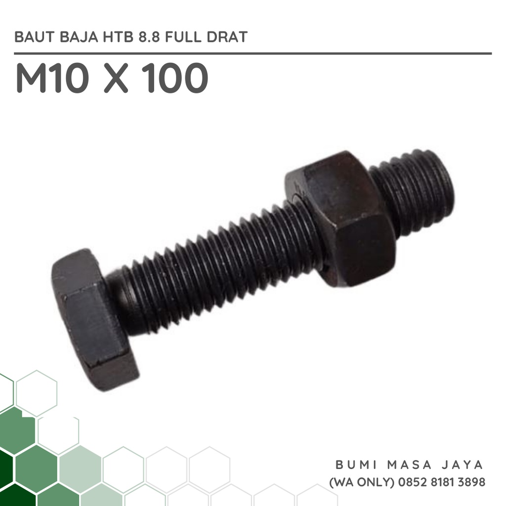 BAUT MUR BAJA HTB GRADE 8.8 - M10 X 100 (FULL DRAT)