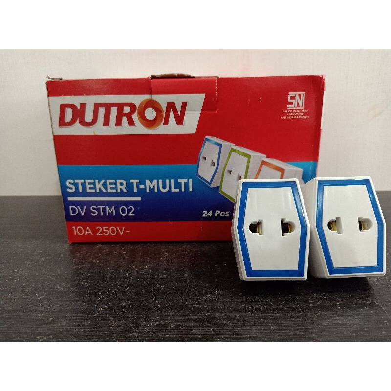 STEKER T MULTI WARNA DUTRON DV-STM-02 COLOK COLOKAN LISTRIK KUNINGAN ASLI 3 LUBANG TANPA KABEL