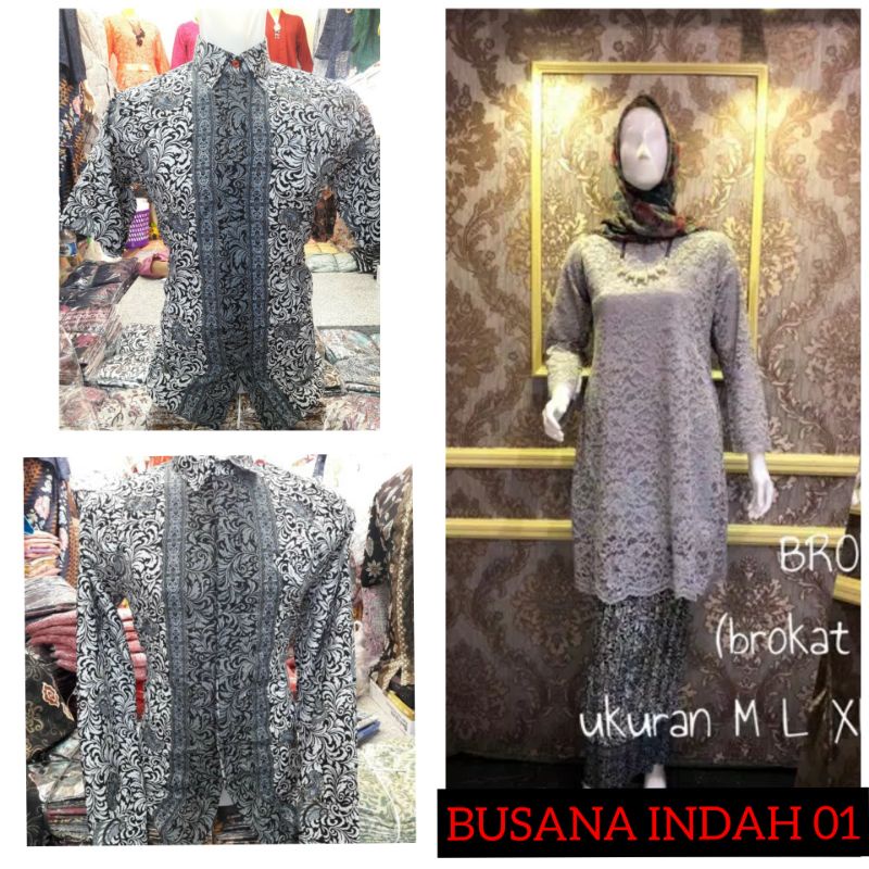 COUPLE BATIK DAN TUNIK BRUKAT KURUNG