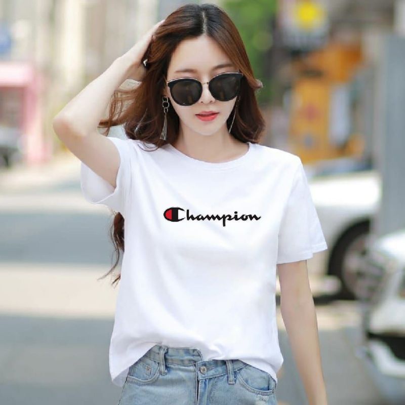 Kaos Wanita CHEMPION Baju Wanita Catton Combed Kaos oblong Wanita