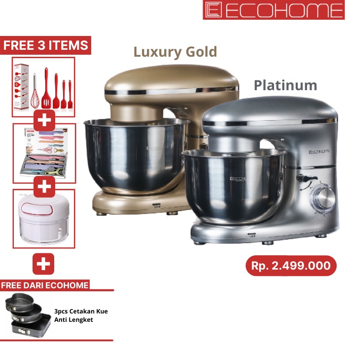 Stand Mixer Roti Kue Mixer Berdiri Low Watt ECOHOME ESM-999