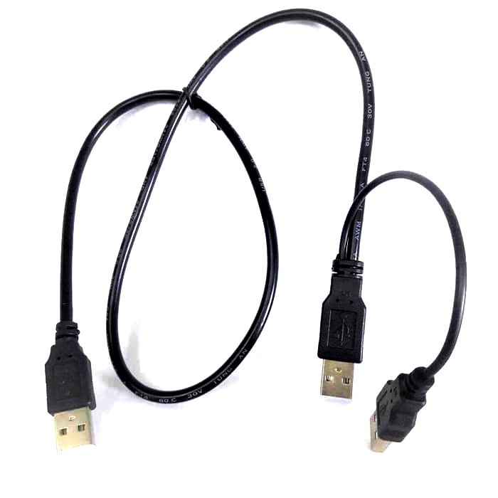 Kabel Data HQ  HDD External 2 AM to AM - 80 CM Hitam - 669371