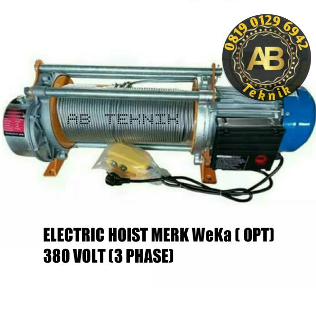 Electric hoist 12000kg x 100 meter - Merk WeKa (OPT) 380V - 3 phase katrol listrik katrol elektrik