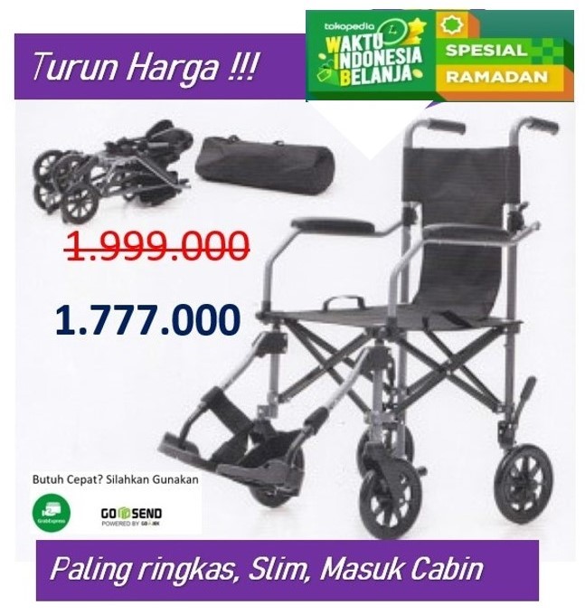 Kursi roda traveling GEA kursi roda lipat travel masuk cabin pesawat