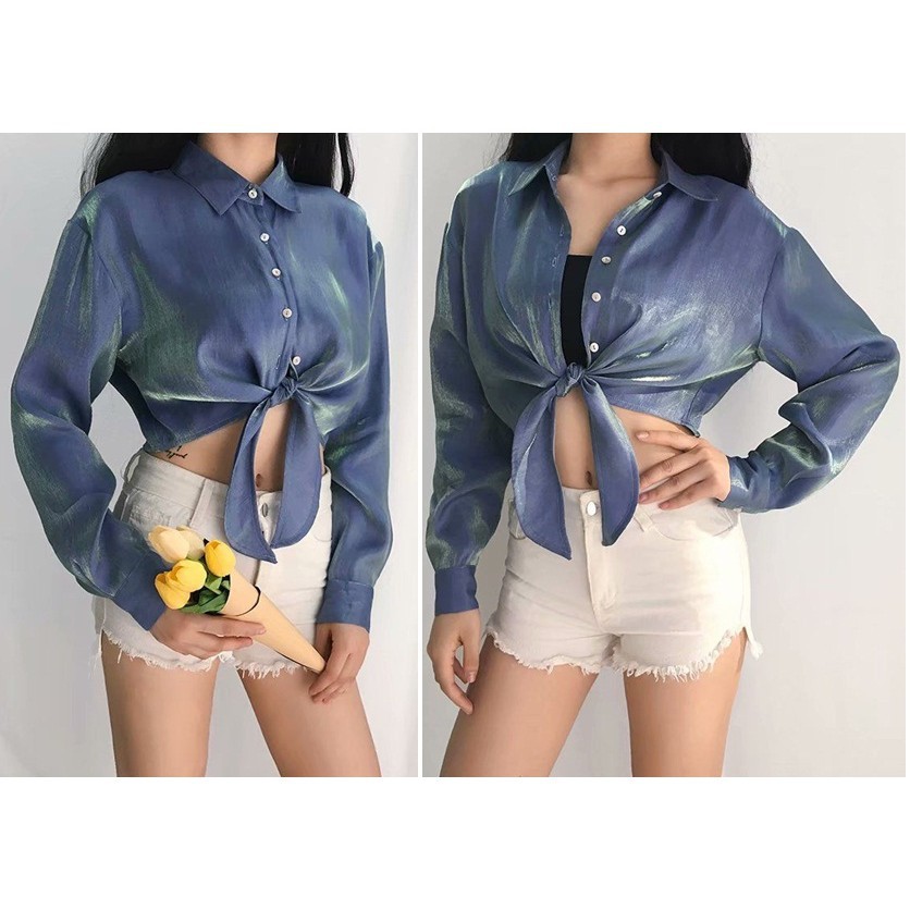 [baju wanita korea]  Baju Atasan Kemeja Ikat Fashion Wanita Korea Import