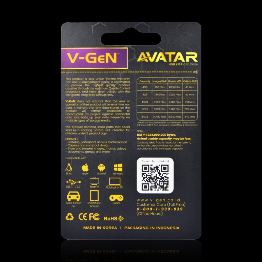 USB Flashdisk V-GeN 8GB AVATAR USB 2.0 UFD Flashdrive VGEN