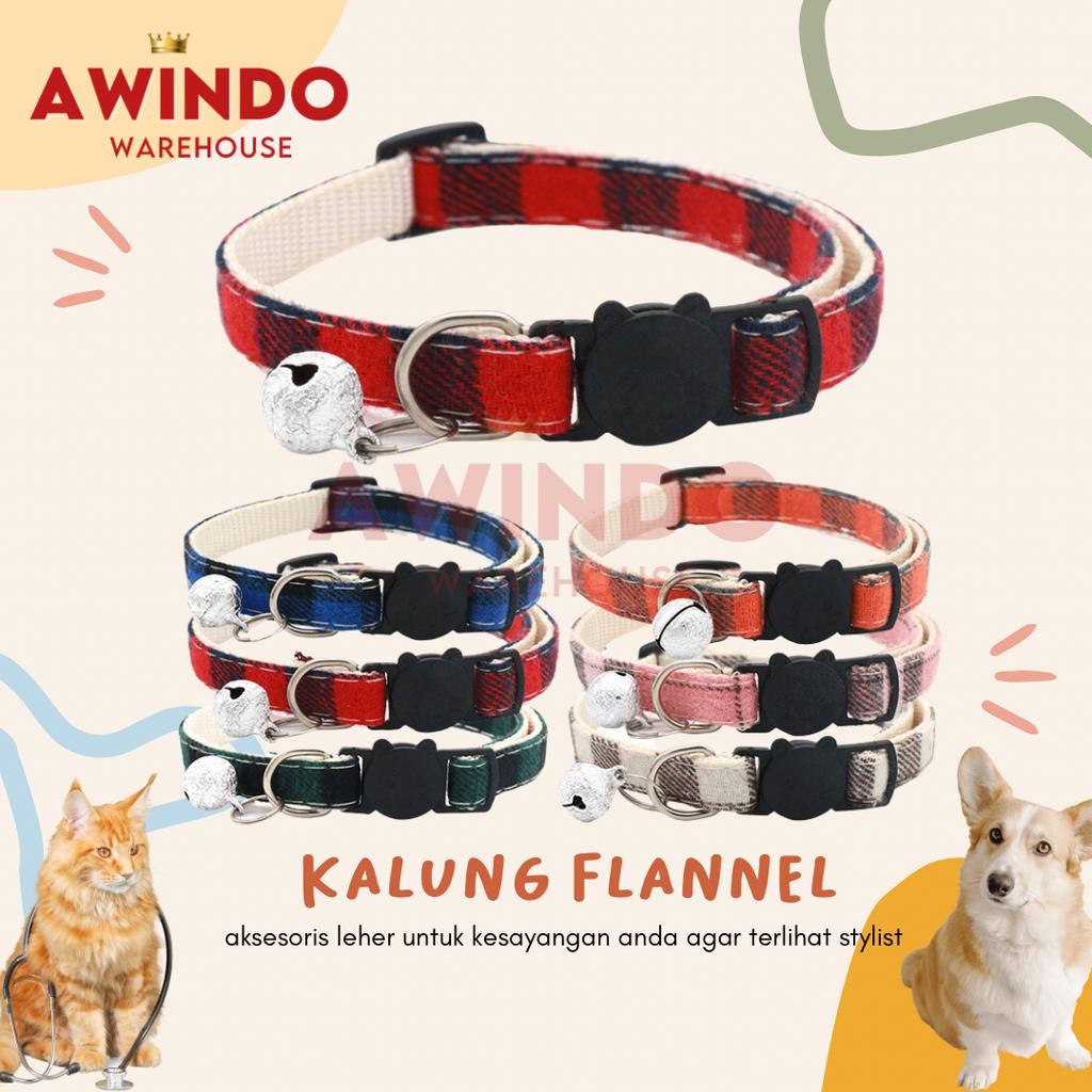 FLANNEL - Kalung Lonceng Pita Leher Kucing Anjing Cat Collar
