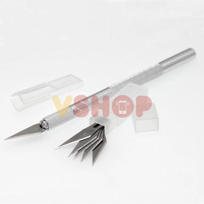 Pisau Ic Handphone Set Plus Gagang Aluminium Precision Knife WL9309