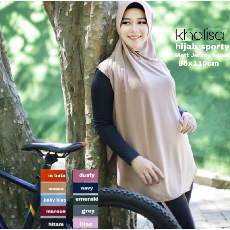HIJAB SPORTY SYAR'I MUSLIMAH OLAHRAGA KHALISA JERSEY SUPER - ummiyunni hijab-Mocca