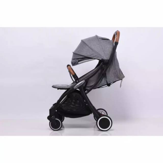 Violi Stroller : Auto Fold Gray / Black – Kereta Dorong Bayi