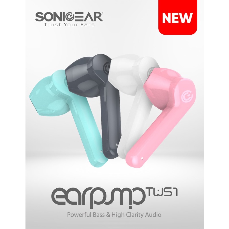 Headset bluetooth TWS 1 Sonicgear Earpump True Wireless Stereo Earphone / 38 Hour Playtime/ 60ms Low Latency/ TWS Earbuds