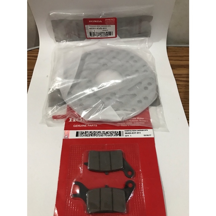 Paket Piringan cakram+kampas cakram Depan vario beat scoopy beat fi be ORIGINAL Original